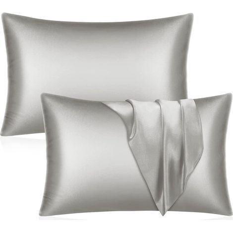 Filiyano – oreiller en satin – Taie d'oreiller en satin, lot de 2, 51 x 76 cm, fermeture éclair, douceur soyeuse pour le soin des cheveux et de la (1/5)