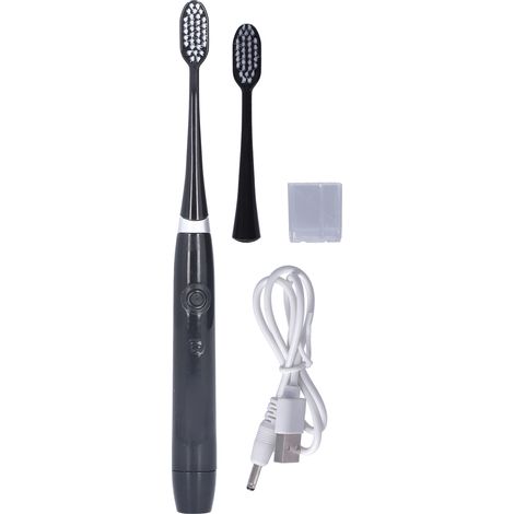 Brosse à dents électrique rechargeable adulte, noire, sonique à fréquence variable avec minuterie intelligente (1/5)
