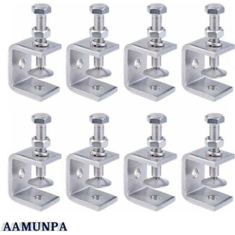 Serre-Joints C - Acier Inoxydable 304 - 34 x 24 x 30 mm - Ouverture 30 mm - Plage de Serrage 16 à 25 mm - Lot de 8 Pièces (1/5)