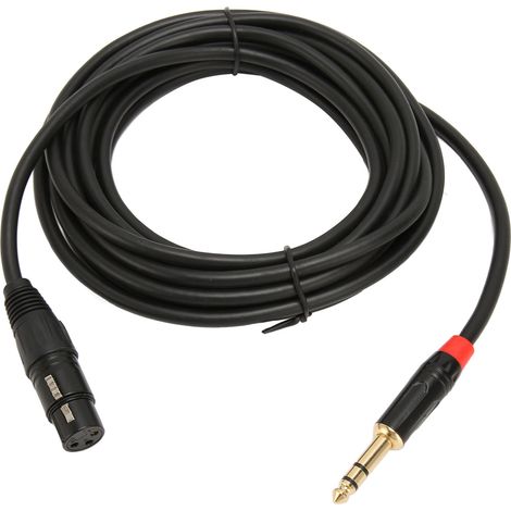 Câble XLR femelle vers Jack 6,35mm TRS 5m, Liaison micro équilibrée, Cordon quart de pouce, 16,4 pieds (1/5)
