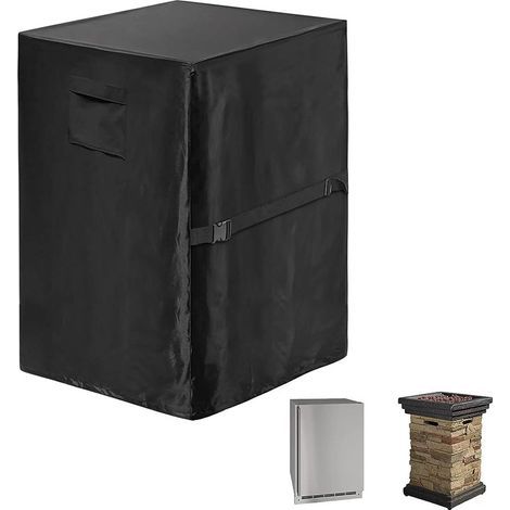 Protection imperméable pour brasero,cheminée Oxford 420D anti-UV avec 2 poignées, housse carrée anti-vent pour meubles foyer terrasse (1/5)