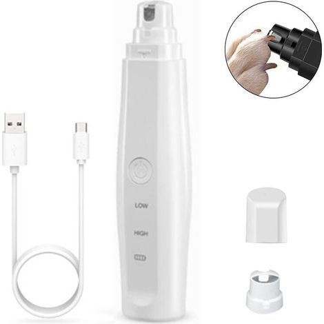 Hundekrallenschleifer – 2 Geschwindigkeiten – Diamantkopf – Vibrationsarm – USB-aufladbar – Für kleine bis große Hunde – 1 Stück (1/5)