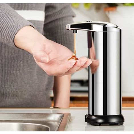 Pompe à savon automatique sans contact 250 ml en acier inoxydable (1/4)