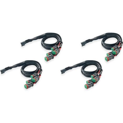 Adecuado para dos adaptadores de enchufe con conector hembra DT DTM alemán de doble salida 4 en 1 de 2 cables, aptos para faros antiniebla LED, focos LED y tiras de luces LED.
