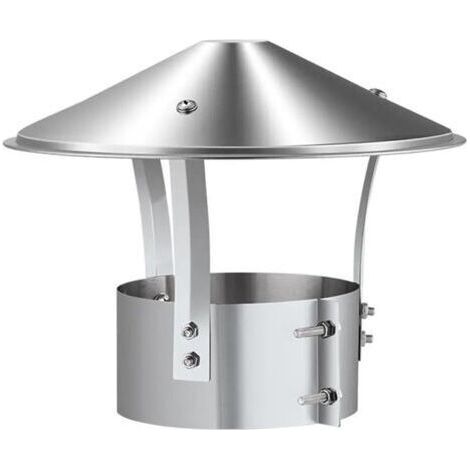 Chimney cap, stainless steel exhaust, exhaust pipe, outdoor chimney (bright silver),200mm (1/5)