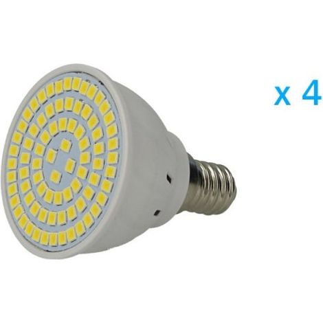 4 PZ Lampade Led E14 Spot 4W=40W Bianco Caldo Diametro 50mm Con 80 smd 2835