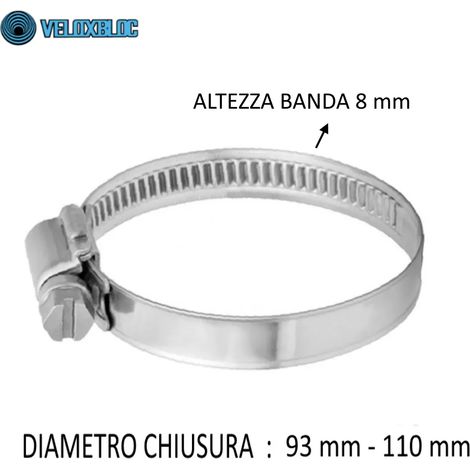 FASCETTA BANDA PERFORATA DA 8 MM . DIAMETRO 93-110