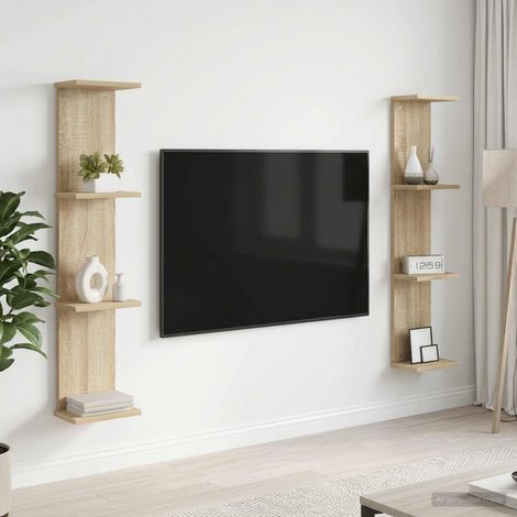 vidaXL Estante de pared 2 uds. Roble Sonoma 22 x 15 x 100 cm (1/5)