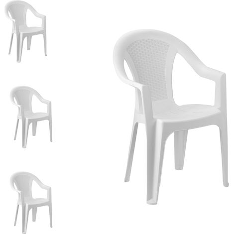 4 Stück Stapelstuhl Ischia Rattan-Optik Weiß-MISC128BI-4 (1/2)