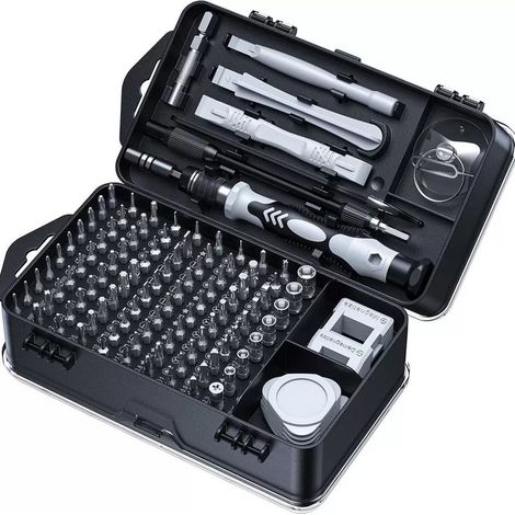 Juego de destornilladores de precisión 115 en 1, destornillador pequeño para electrónica, kit de herramientas para reparación de gafas, mini destornillador, kit de herramientas de precisión para repar (1/5)