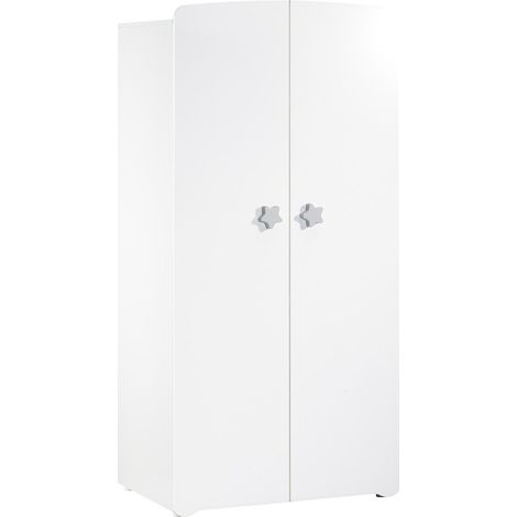 Les Tendances – Armoire bébé 2 portes laquée blanc – 3 tablettes mobiles – Panneau MDF – Fabrication française – Dimensions 85 x 175 x 56 cm (1/4)
