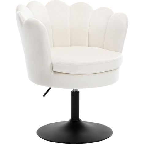 WOLTU Taburete Silla de Maquillaje Silla con Asiento de Flores Dormitorio, Crema (1/5)