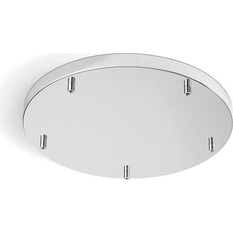 Rosone Multicavo 5 Fori In Metallo Cromo Spazzolato D45Cm