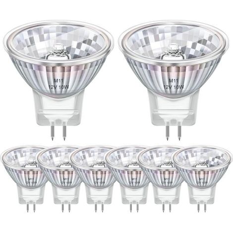 8er-Pack GU4 MR11 12V 10W Halogenlampen, MR11 2800k Warmweiß dimmbare Halogenlampen, GU4 Halogen für Zuhause, Garten, Einbau, Schienenbeleuchtung [Energieklasse G]