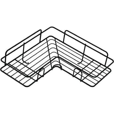 Étagère Angle Douche Sans Percage, Etagere Salle de Bain, Porte Savon Douche Inox Pour Salle de Bain, Cuisine Rangement (Noir)une pièce, (1/5)