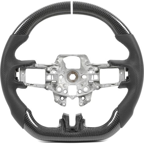 Volant en Fiber de carbone personnalisé, remplacement en cuir perforé pour Ford Mustang V6 EcoBoost GT Shelby 2015 – 2017 (1/5)