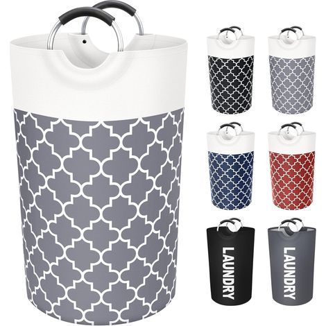 Grand panier à linge, panier à linge, sac à linge, pliable, haut avec poignées, étanche, voyage, salle de bain, collège, essentiels de rangement pour dortoir universitaire, famille (gr (1/5)