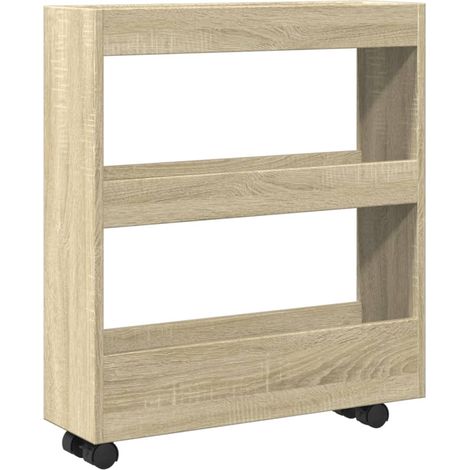 Chariot de rangement étroit 3 niveaux chêne sonoma CFW578560 (1/5)