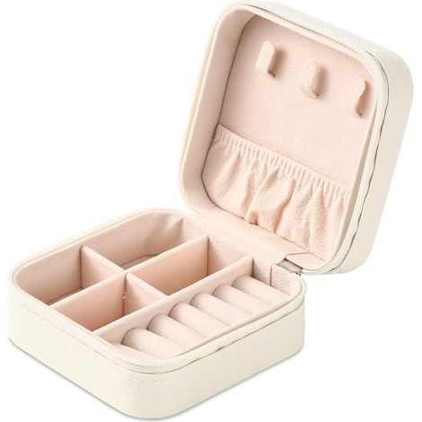 Mini organiseur - boîte de rangement blanche - boîte à bijoux - Boîte à bijoux - Boîte - Petite - 10x10x5CM (1/5)