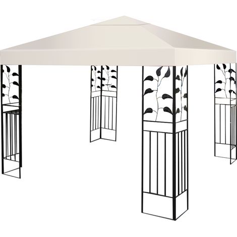 Telo Tetto ricambio per gazebo da sole 3x3m, Tessuto copertura superiore per gazebo Beige