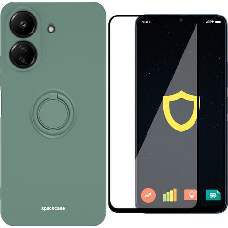 Matte Silikonhülle mit Ringhalterung für Galaxy A15 4G / 5G + Glas (1/5)