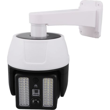 Fausse caméra de sécurité solaire avec lumière LED rouge clignotante, caméra de surveillance simulée avec télécommande pour avertissement de sécurité nocturne extérieure (1/5)
