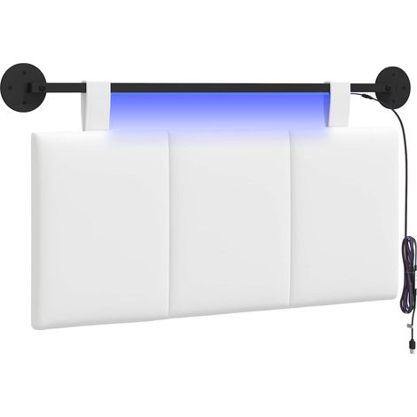 Cabecero colgante Con luz LED Blanco Tela vidaXL (1/5)