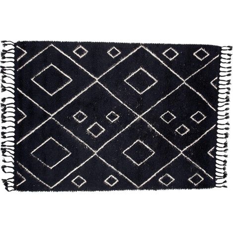 Tapis Déco en Laine "David" 202x300cm Noir (1/5)
