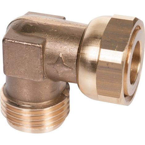 Ecolands – Raccord gaz coudé 90 degrés – À visser – Mâle/Femelle – Filetage 1/2'' – Spécial gaz naturel