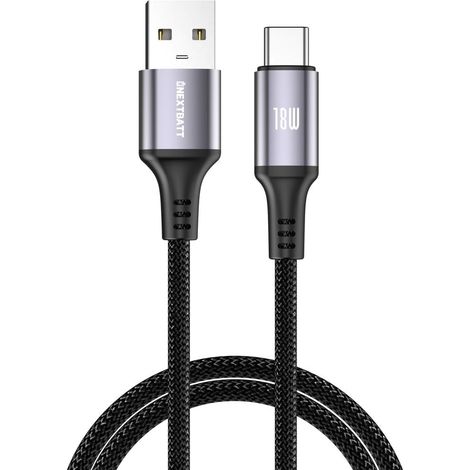 Cavo NEXTBATT da USBA a USBC 18W 2m Nero