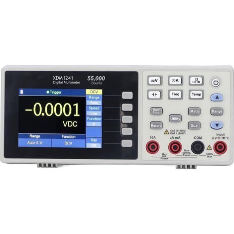 Multimètre de table portable avec écran LCD numérique et enregistrement des données, résolution de 55 000 points pour tension, courant et résistance - XDM1241 (1/5)