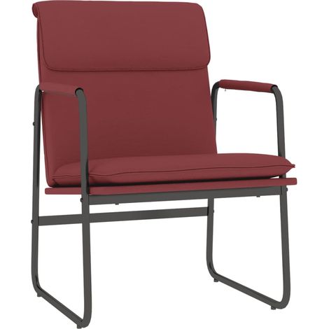 Sillón de relax cuero sintético rojo tinto 55x64x80 cm vidaXL