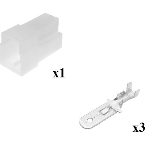 Kit Connettore Series 250 Faston 6,3 Femmina 3 Vie