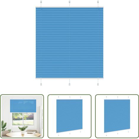 Fensterrollo - Plissee Blau 120x100 cm Stoffbreite 119,4 cm Polyester (1/5)