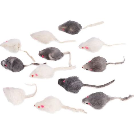 Lot de 12 jouets pour chat : petites souris en peluche amusantes, fausses souris pour chatons (1/5)