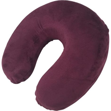 Coussin De Voyage Forme De u Soutien Cervical Oreiller Mémoire Forme pour Avion Train Maison Bureau Rouge Vin (1/3)