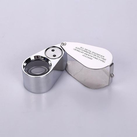 Loupe Bijoutier 40X Loupe Pliante Métal avec Lampe UV LED pour Diamants. Pièces et Monnaies (Identification de Pierres Précieuses et Inspection de Bijoux) (1/5)