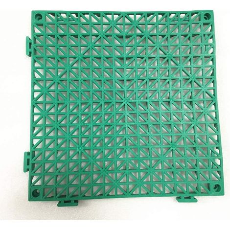 MINKUROW Confezione da 2 tappetini modulari ad incastro 30 x 30 cm, tappetino drenante per piscina, patio, balcone, cortile, area per animali domestici, area di lavaggio (verde) (1/5)