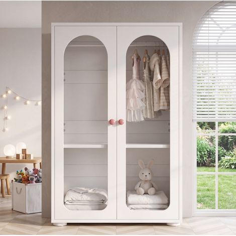Meuble d’entrée avec range-chaussures LED 130x35x124,5 cm blanc et naturel - CHICFURN (1/5)