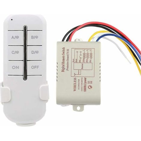 Switch Remote RF 3 Channel on/Off AC180V - 240V 1000W Receiver without Wire for Lighting Light of the Lamp (MR703), Plug (1/5)