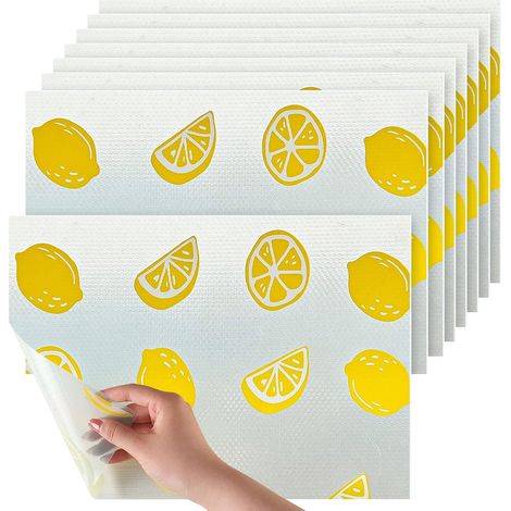 8 Pièces Tapis Frigo 45x30cm, Antidérapants/Lavables/Réutilisables, Cuisine/Réfrigérateur/Armoire (1/5)