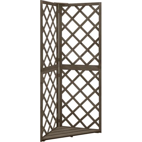 Eckspalier Grau 50x50x145 cm Massivholz Tanne