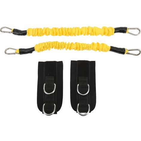 Knöchelwiderstandsband, gelbes elastisches Beintrainingsband für Gymnastik mit Handgelenkschlaufen für Fitness (1/5)
