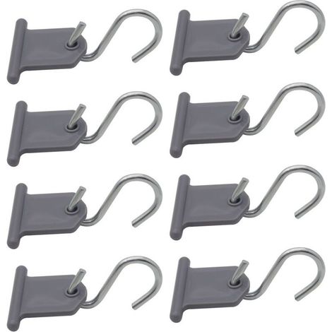Lot de 8 Crochet Auvent Camping Car Accessoires Auvent Crochet en Forme de S Facile a Installer pour Camping Car Caravane Fournitures Intérieures Extérieures Tente de Noël (Gris) (1/5)
