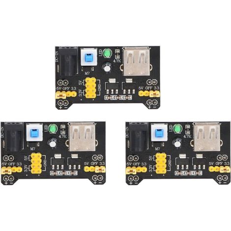 Alimentation pour Breadboard - Double Sortie 3.3V et 5V (Lot de 3) (1/5)