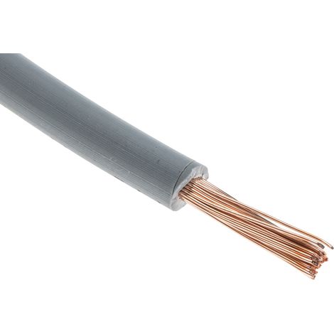 Fil électrique RS PRO, 22 0,75 mm² 18 AWG, 500 V, Polyoléfine réticulée EI5 Gris, 100m ( Prix pour Bobine de 100 Mètres )
