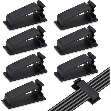50 attaches de câbles autocollantes noires, organisateur de câbles, gestion des câbles électriques-AquaForge (1/5)