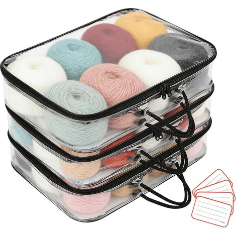 Lot De 3 Sac De Rangement Transparent, 40x30x10 Cm Sac De Rangement Jouet Avec Fermetures Éclair Et Poignée, Pochette Rangement Jouet, Pvc Sac De Rangements Pour Demenagement, Vêtements, Livres (1/5)