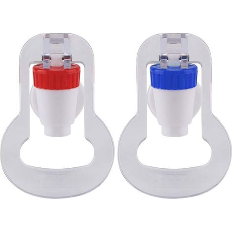 Lot de 2 robinets de rechange en plastique rouge et bleu pour robinet d'eau chaude et froide (1/5)