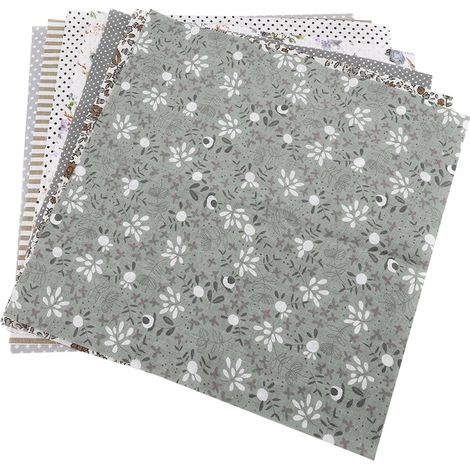 Lot de 7 pièces de tissu coton 50x50cm, 3 types assortis, carrés précoupés pour patchwork et literie